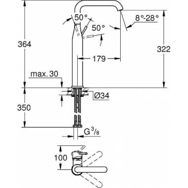 "Grohe Essence" Naujas praustuvo maišytuvas 32901001