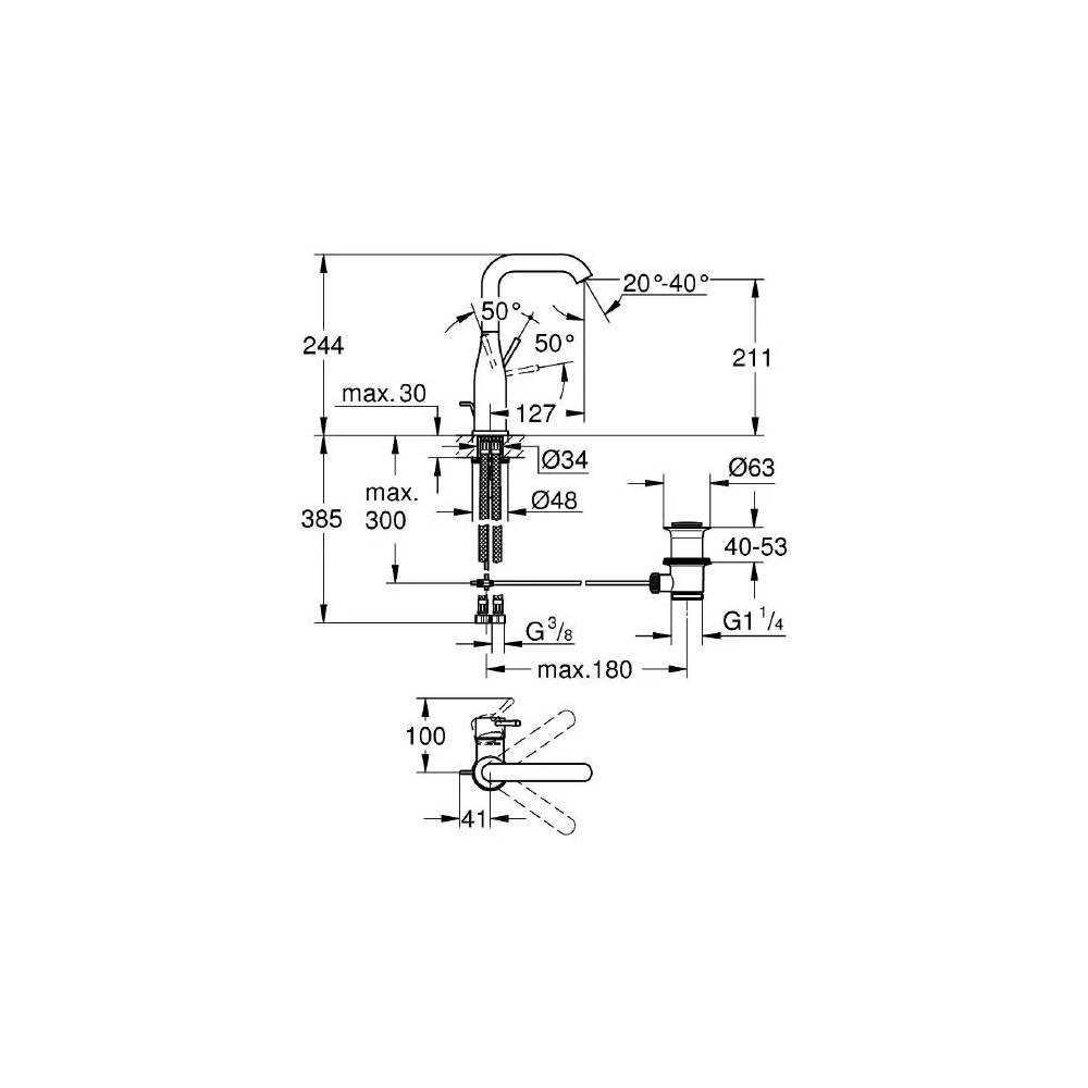 "Grohe Essence New 32628GN1" praustuvo maišytuvas