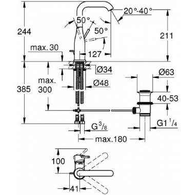 "Grohe Essence New 32628GN1" praustuvo maišytuvas