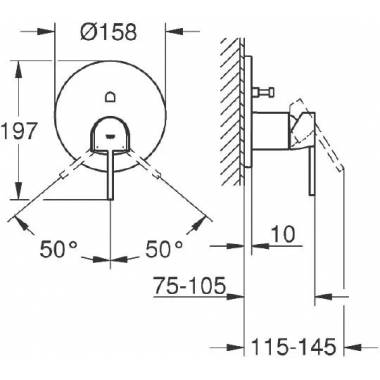 "Grohe" maišytuvas voniai su "Shower Plus" 24060003