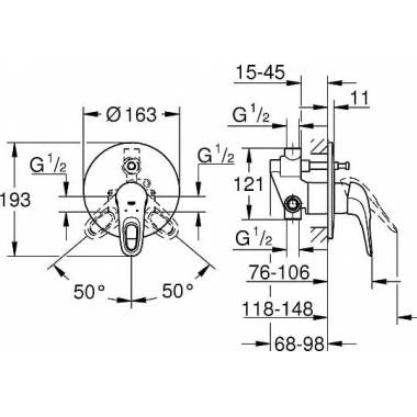 "Grohe" vonios ir dušo maišytuvas "Eurostyle" Nauja 33637003