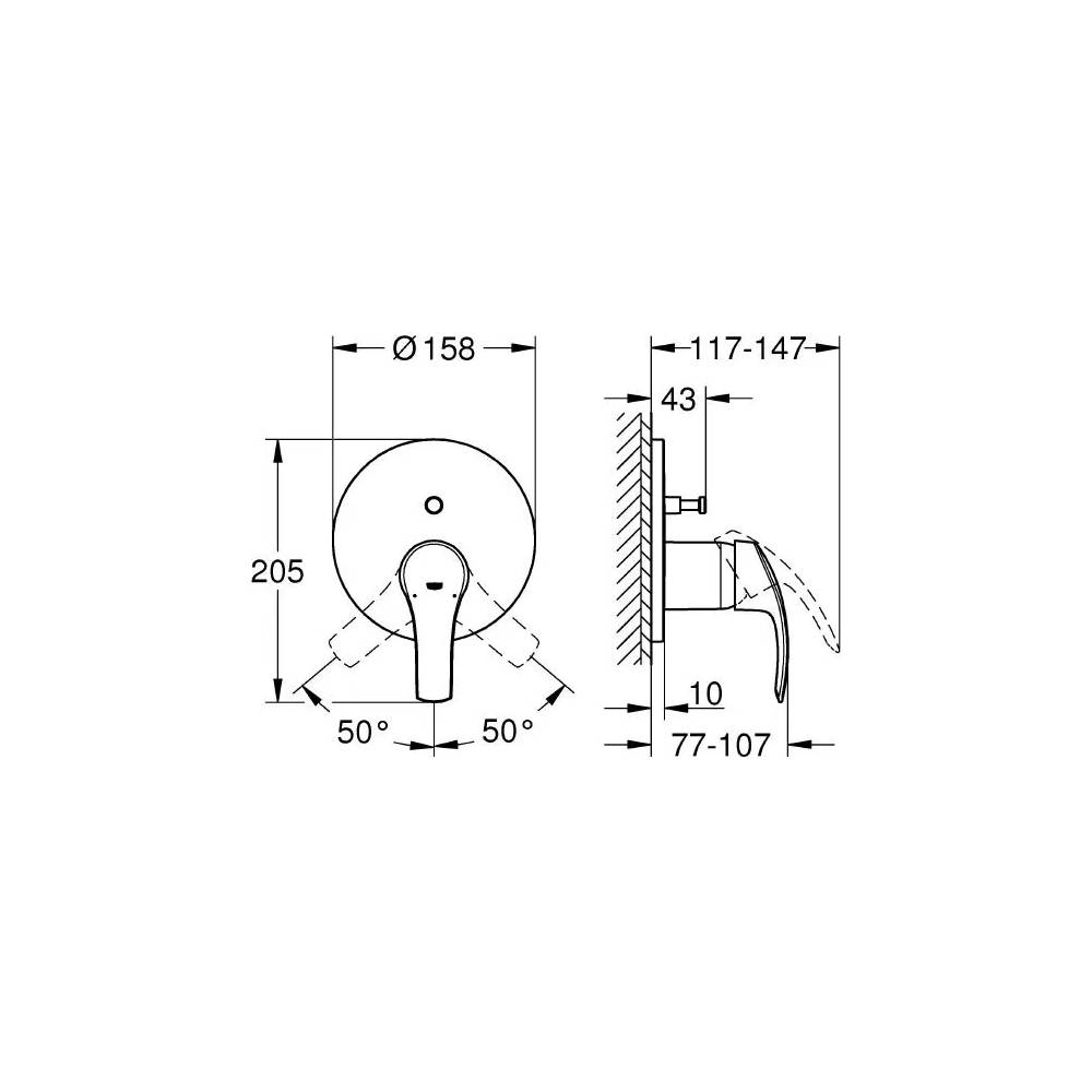 "Grohe" vonios ir dušo maišytuvas "Eurosmart" 24043002