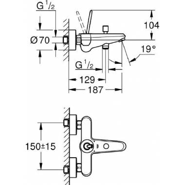 "Grohe" maišytuvas voniai su dušu "Eurodisc joy" 23431LS0