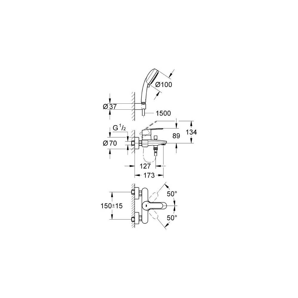 "Grohe Eurostyle Cosmopolitan" vonios ir dušo maišytuvas 3359220A