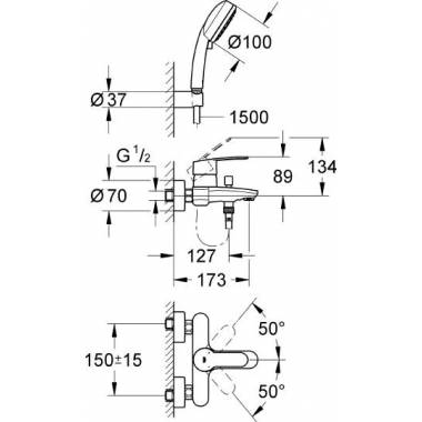 "Grohe Eurostyle Cosmopolitan" vonios ir dušo maišytuvas 3359220A