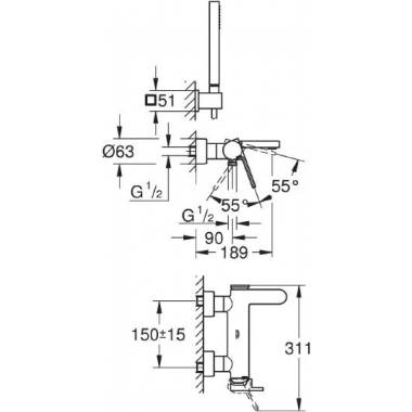 "Grohe" maišytuvas voniai su "Shower Plus" 33547003