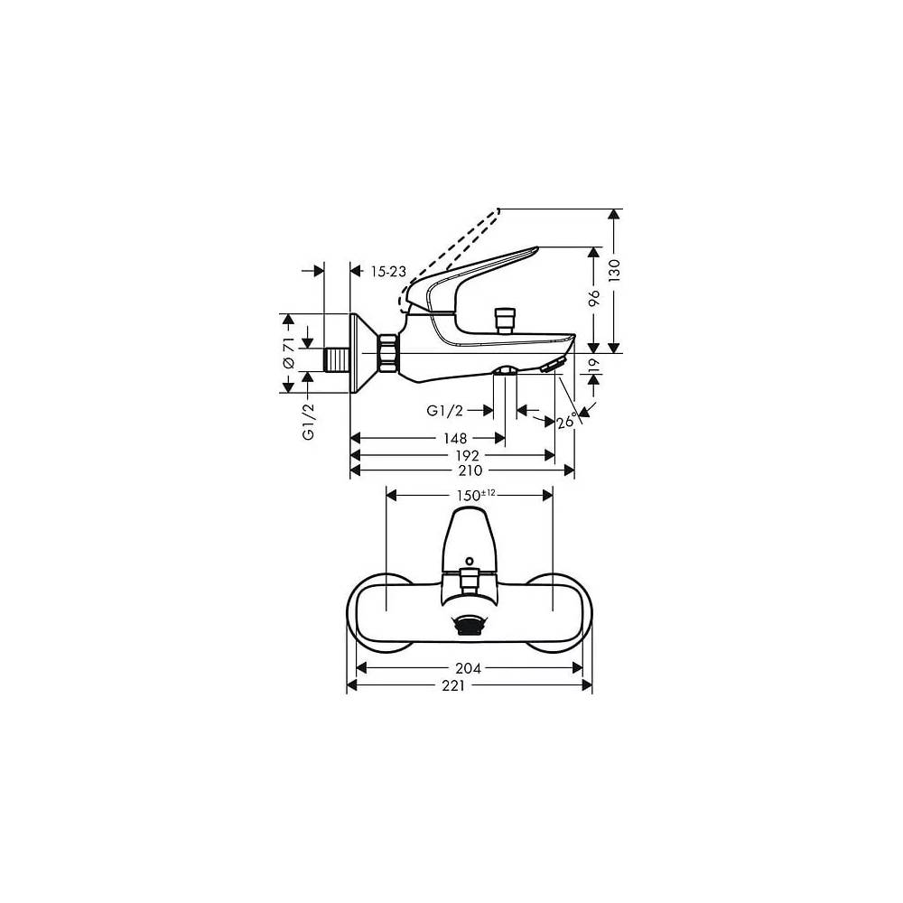 "Hansgrohe" vonios ir dušo maišytuvas "Novus" 71040000