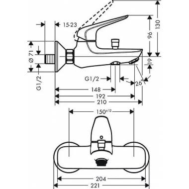 "Hansgrohe" vonios ir dušo maišytuvas "Novus" 71040000