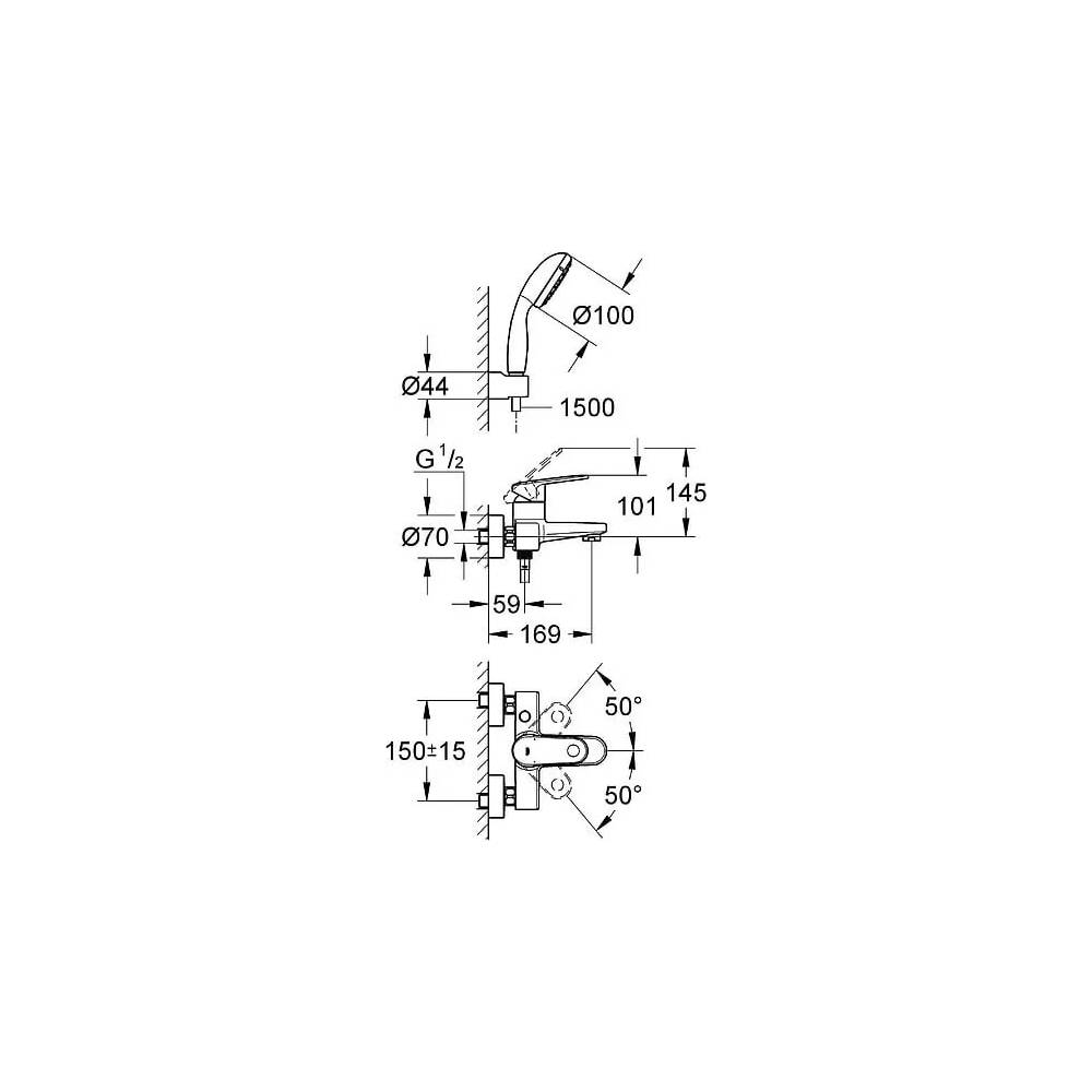 "Grohe" vonios-dušo maišytuvas "Europlus II" 33547002