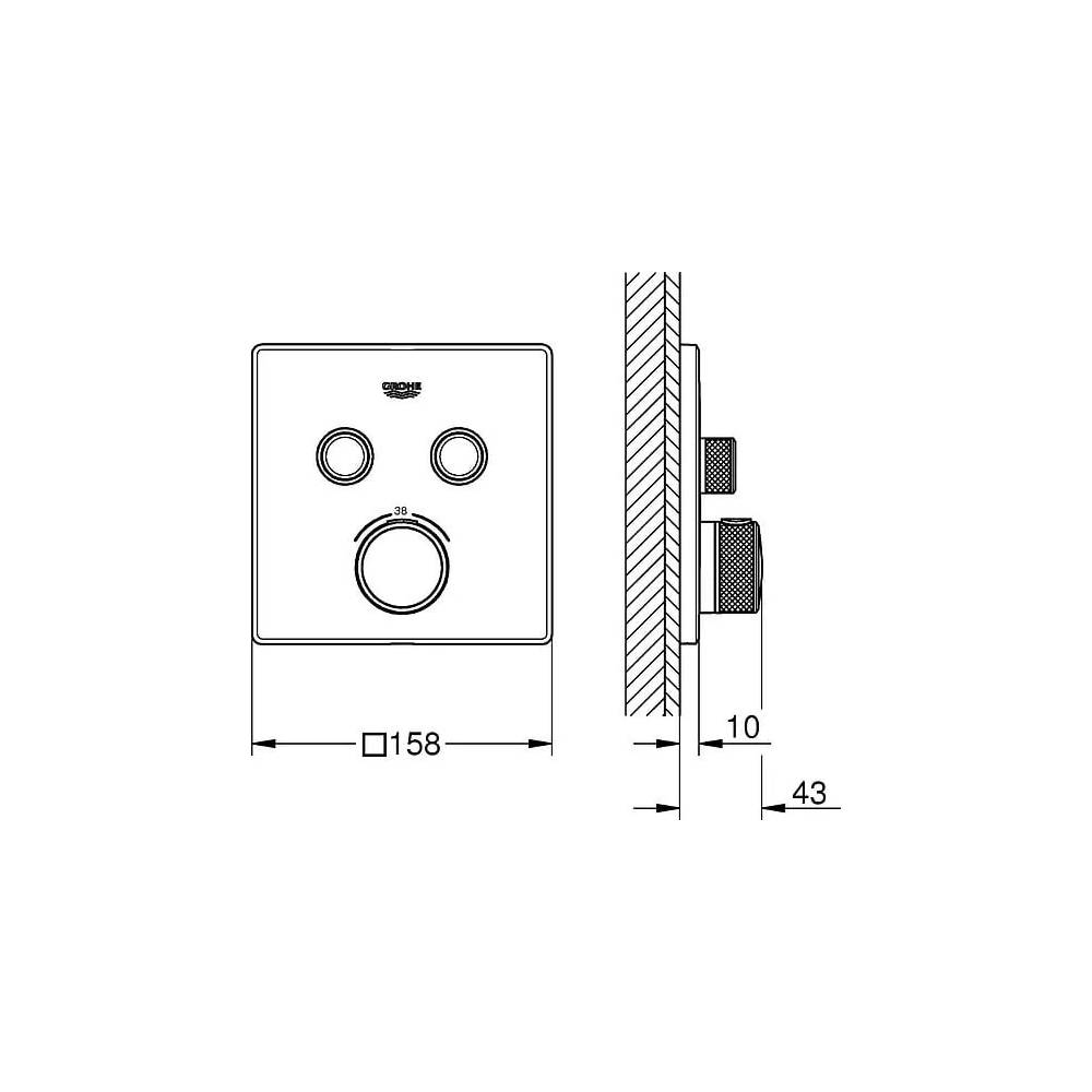 "Grohe" termostatinis maišytuvas voniai ir dušui "Grohtherm SmartControl" 29156LS0