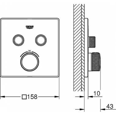 "Grohe" termostatinis maišytuvas voniai ir dušui "Grohtherm SmartControl" 29156LS0