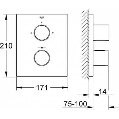 "Grohe" termostatinis maišytuvas voniai su "Grohtherm F" dušu 27618000