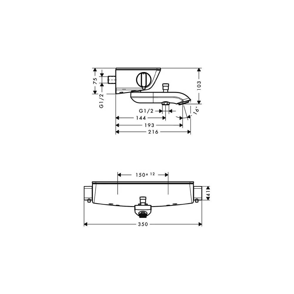 "Hansgrohe Ecostat Select" termostatinis maišytuvas voniai ir dušui 13141000