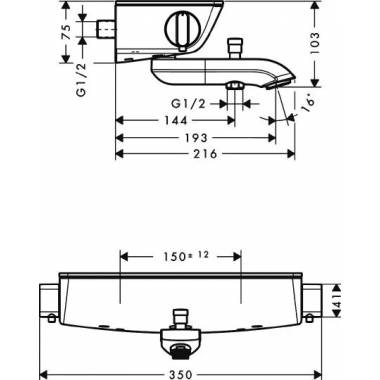 "Hansgrohe Ecostat Select" termostatinis maišytuvas voniai ir dušui 13141000