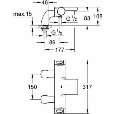 "Grohe" termostatinis maišytuvas voniai su dušu "Grohtherm 2000" Naujas 34176001