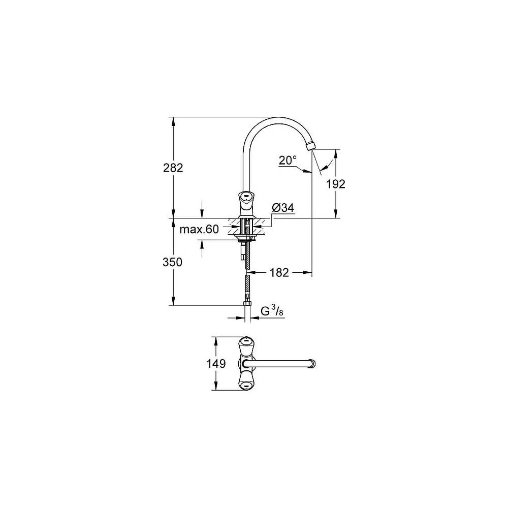 "Grohe" virtuvės maišytuvas Costa S 31819001