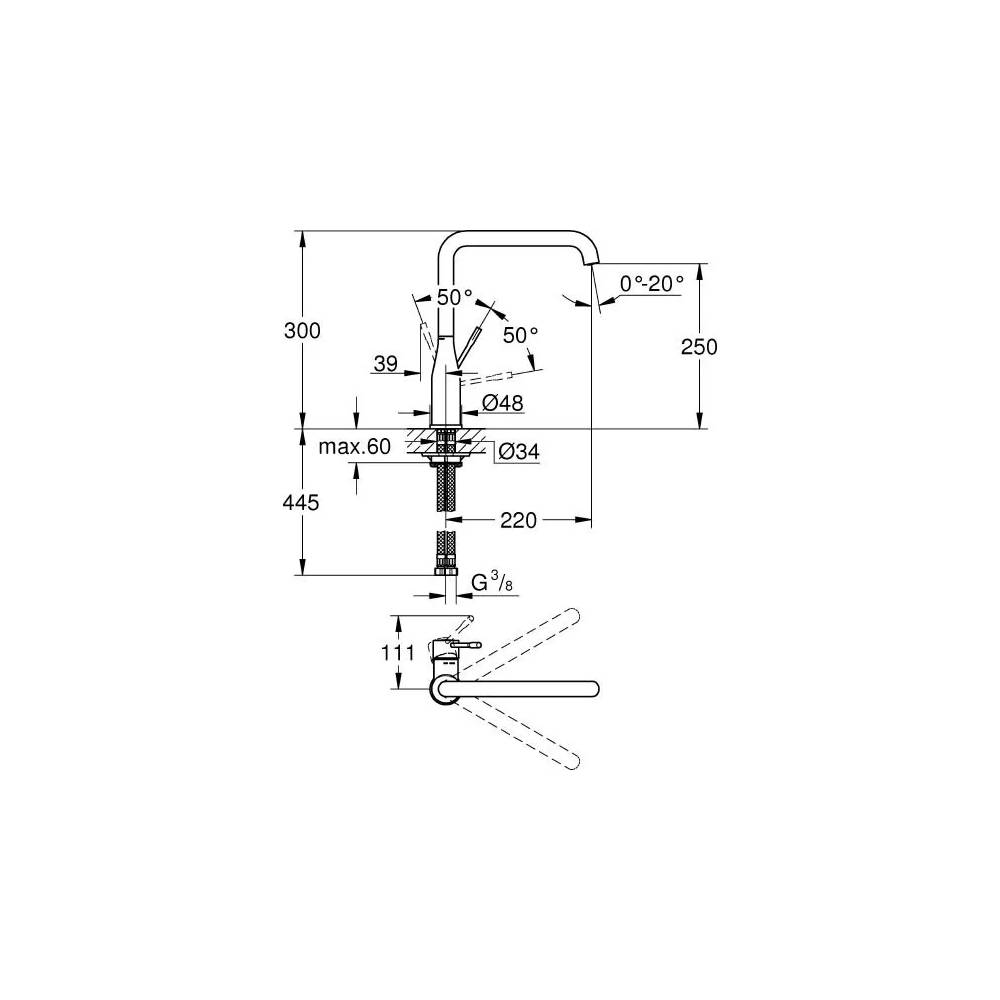 "Grohe Essence" naujas virtuvės maišytuvas 30269DL0