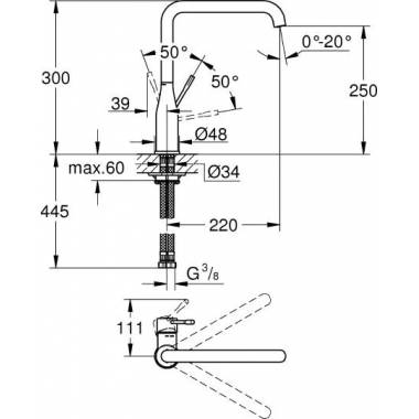 "Grohe Essence" naujas virtuvės maišytuvas 30269DL0