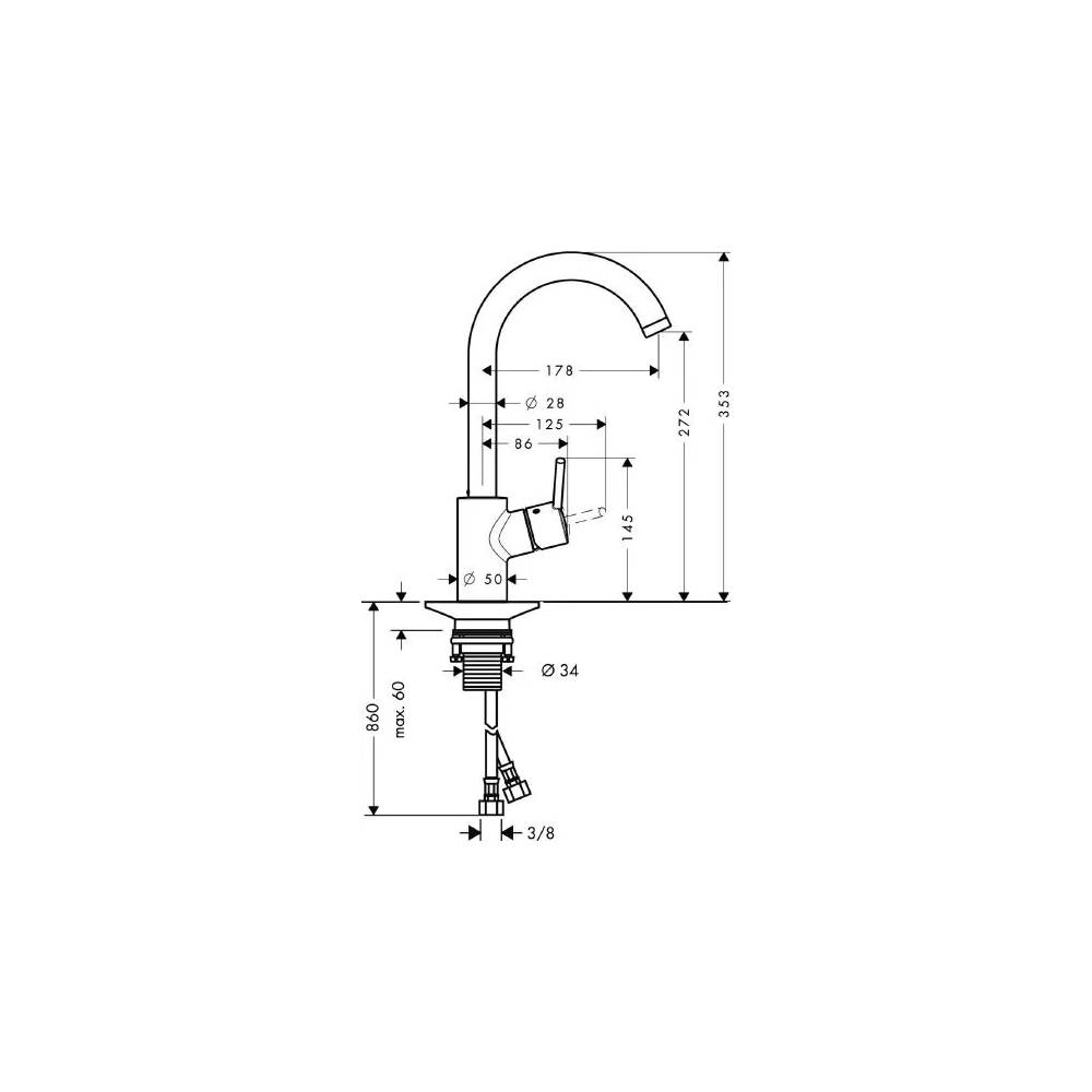 "Hansgrohe Talis S2 Variarc" virtuvės maišytuvas 14870000