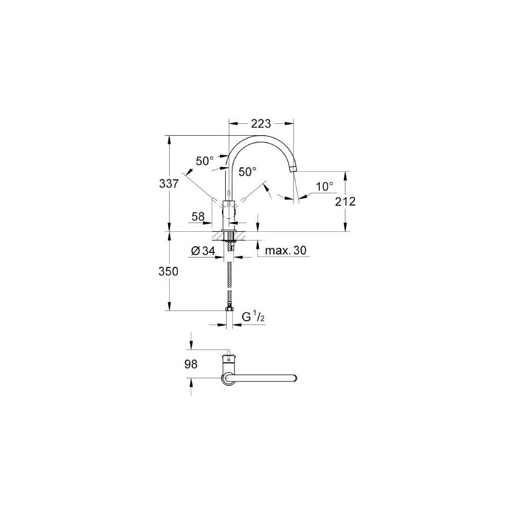 "Grohe BauClassic" virtuvės maišytuvas 31234000