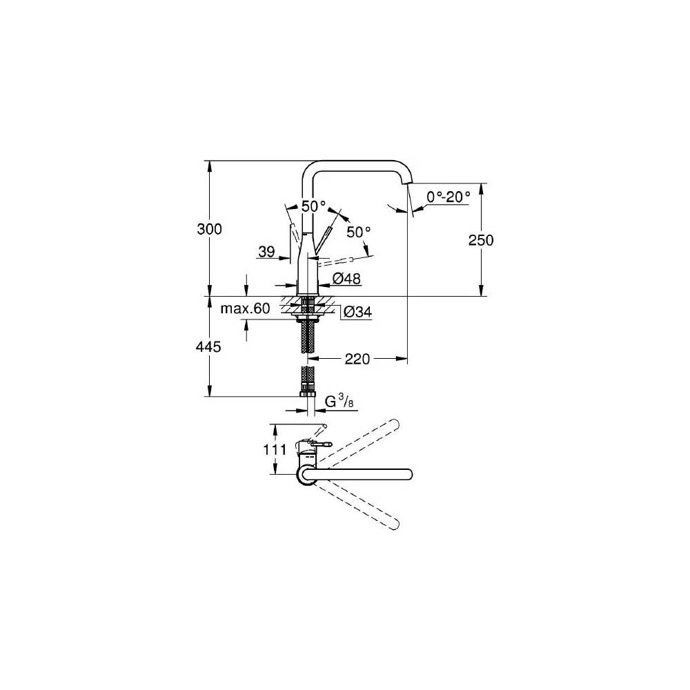 "Grohe Essence" naujas virtuvės maišytuvas 30269GL0