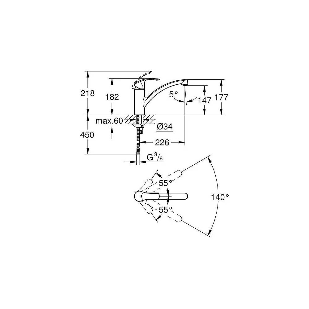 "Grohe" virtuvės maišytuvas "Eurosmart" 33281002