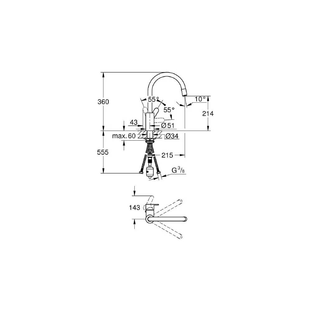 "Grohe" virtuvės maišytuvas "Eurostyle Cosmopolitan" 31126004