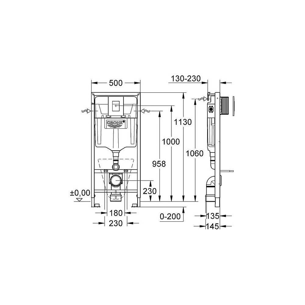 "Grohe" įmontuojamas tualetas "Rapid SL" 38775001