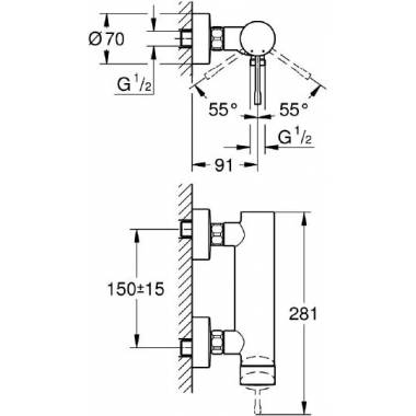 "Grohe Essence" naujas 33636AL1 dušo maišytuvas