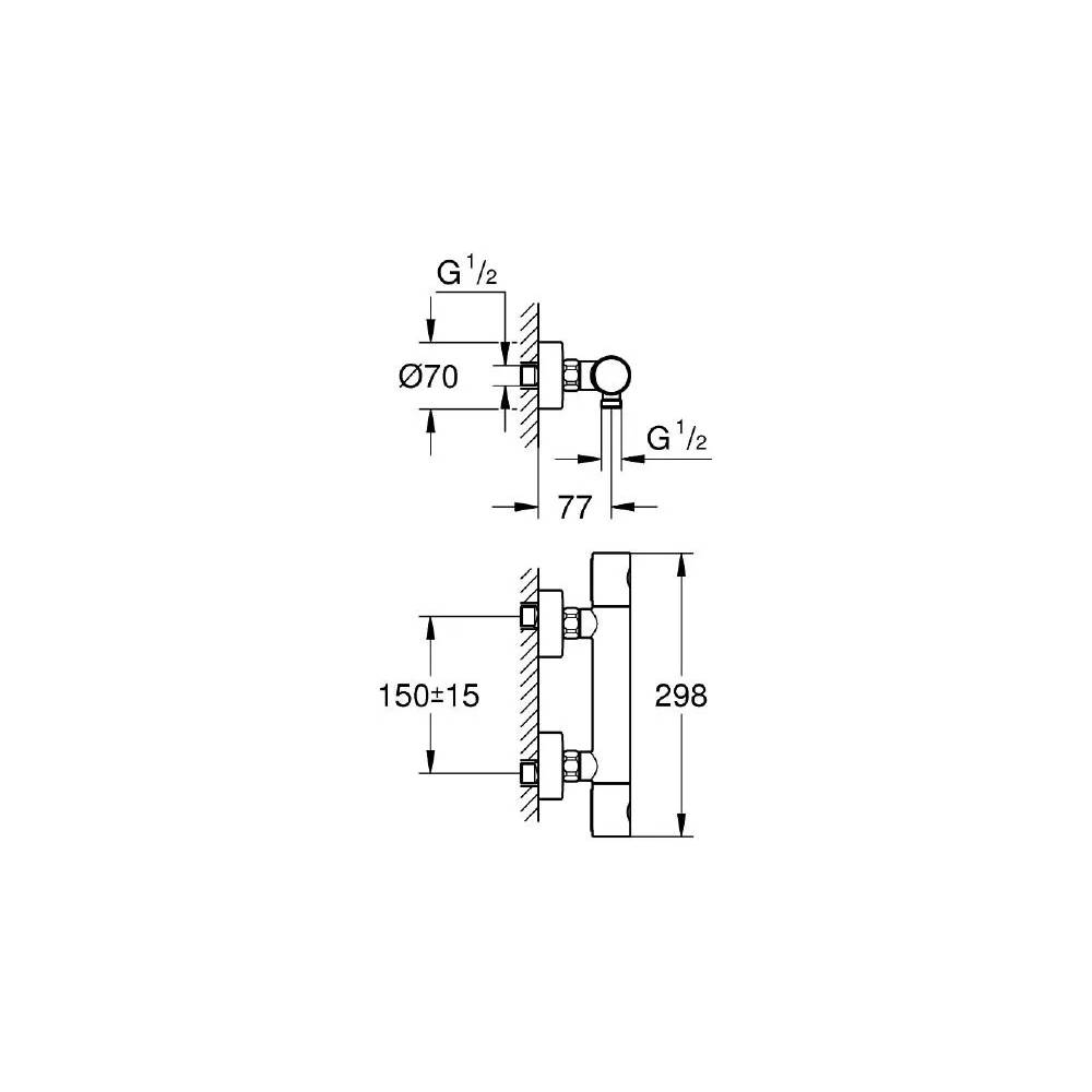 "Grohe" termostatinis dušo maišytuvas Grohtherm 1000 Cosmopolitan 34065A02