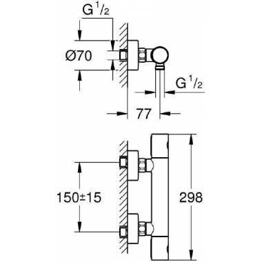 "Grohe" termostatinis dušo maišytuvas Grohtherm 1000 Cosmopolitan 34065A02