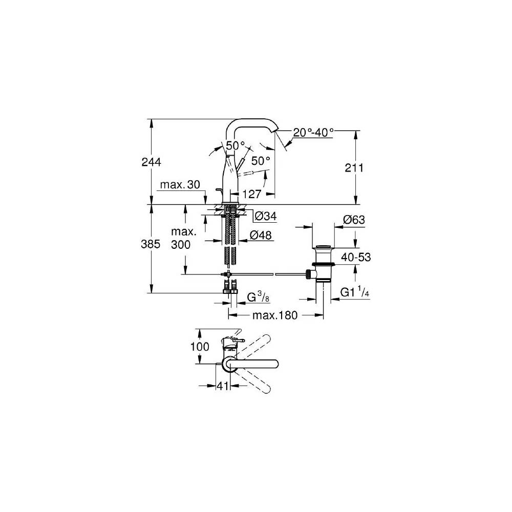 Grohe Essence New 32628A01 praustuvo maišytuvas