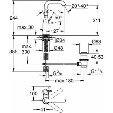 Grohe Essence New 32628A01 praustuvo maišytuvas