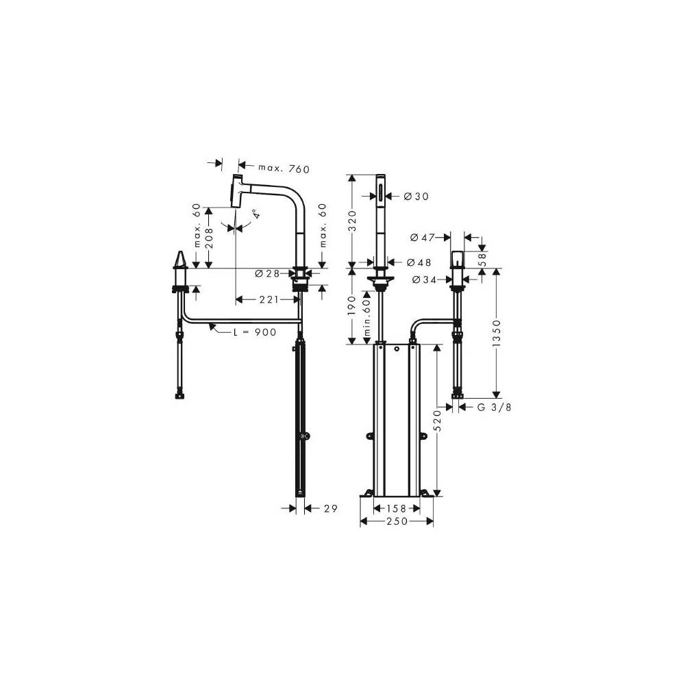 "Hansgrohe" virtuvės maišytuvas "Metris Select" 73818670