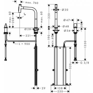 "Hansgrohe" virtuvės maišytuvas "Metris Select" 73818670