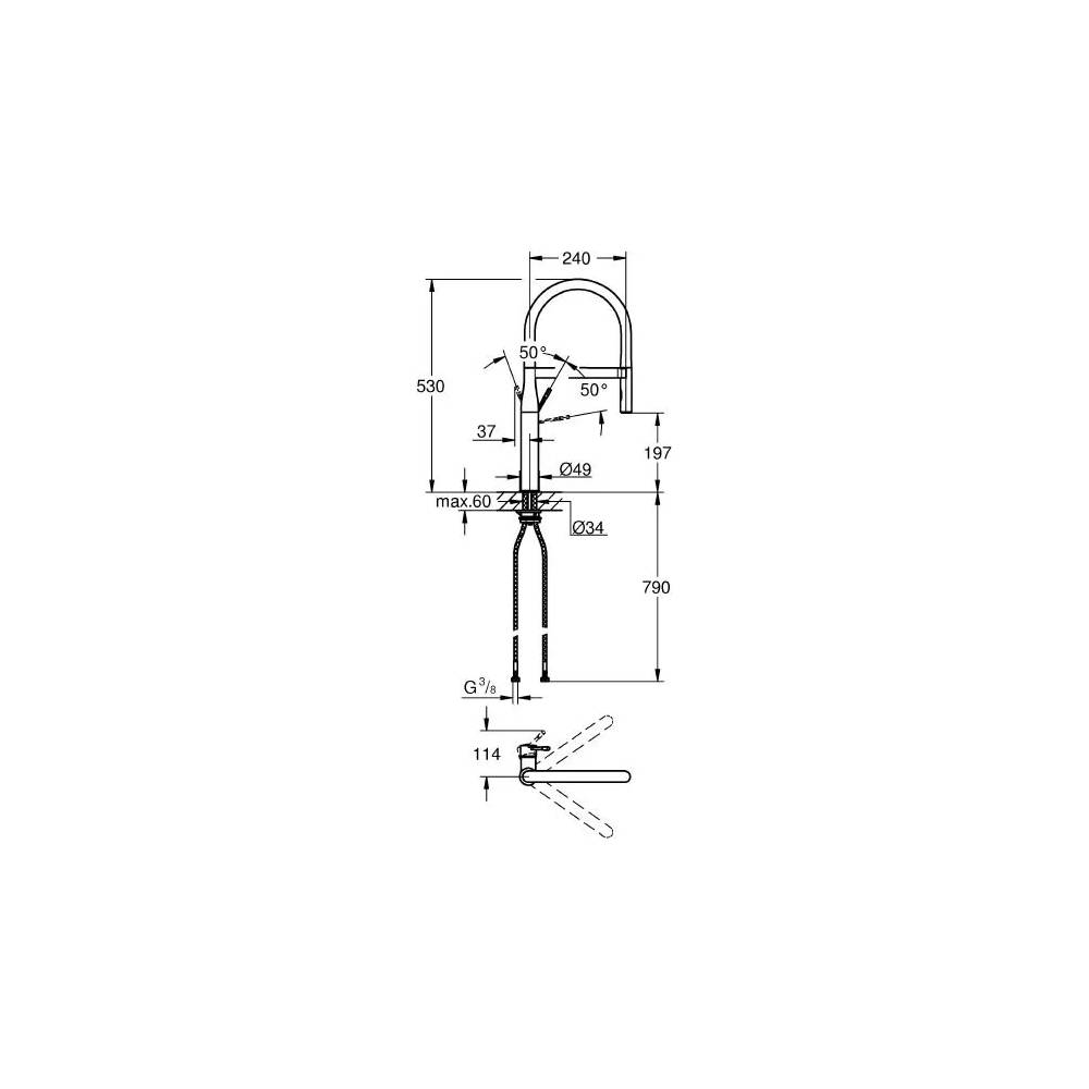 "Grohe Essence" naujas virtuvės maišytuvas 30294DC0