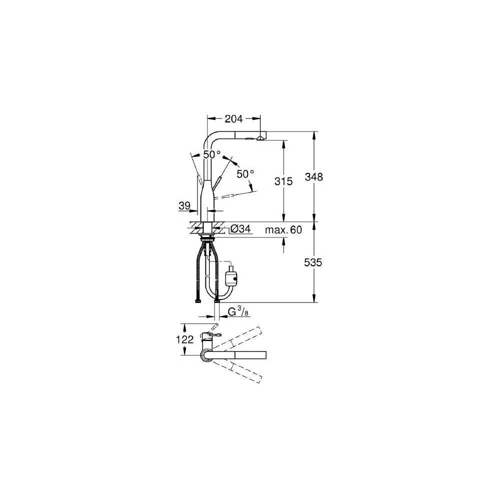 "Grohe Essence New 30270AL0" virtuvės maišytuvas