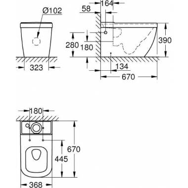 "Grohe" klozetas "Euro Ceramic" 39338000