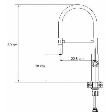 QUADRON GEMMA Q LINE SteelQ virtuvės maišytuvas su judančiu ištempiamu snapeliu / sniego baltumo kilimėlis / vario nano PVD / ba