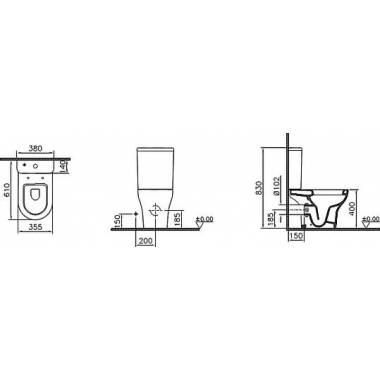 "VitrA" klozeto dubuo Zentrum 9012B003-7203