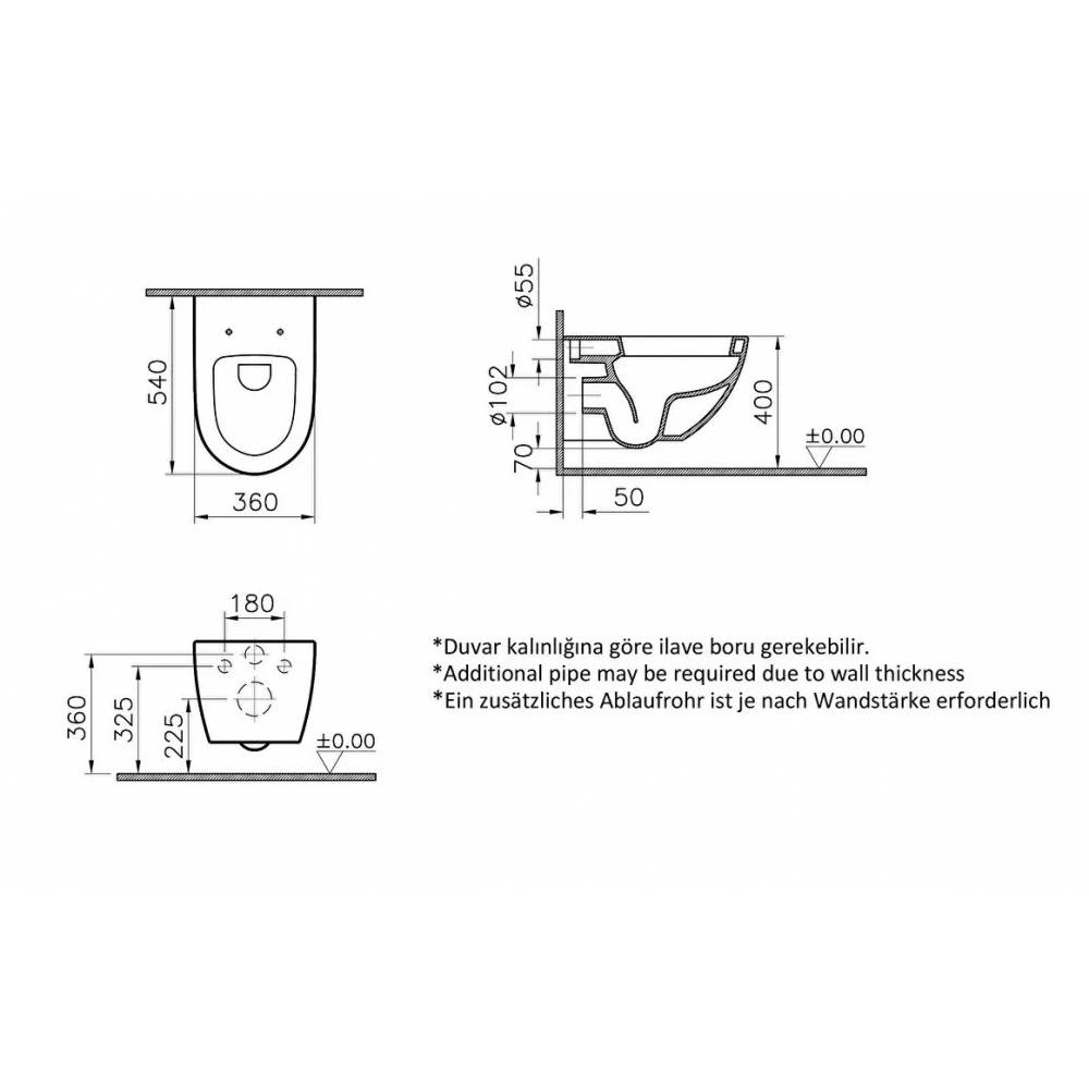 VitrA sieninis puodas Sento 4448B003-0075