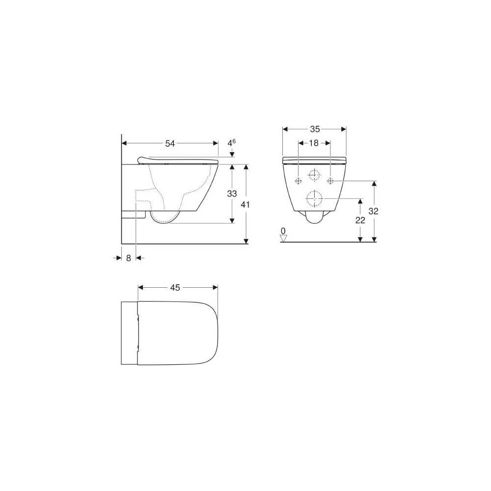 "Geberit" sieninis praustuvas "Smyle Square