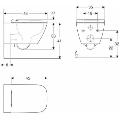 "Geberit" sieninis praustuvas "Smyle Square