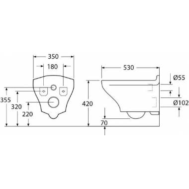 "Gustavsberg" sieninis "Estetic Hygienic Flush