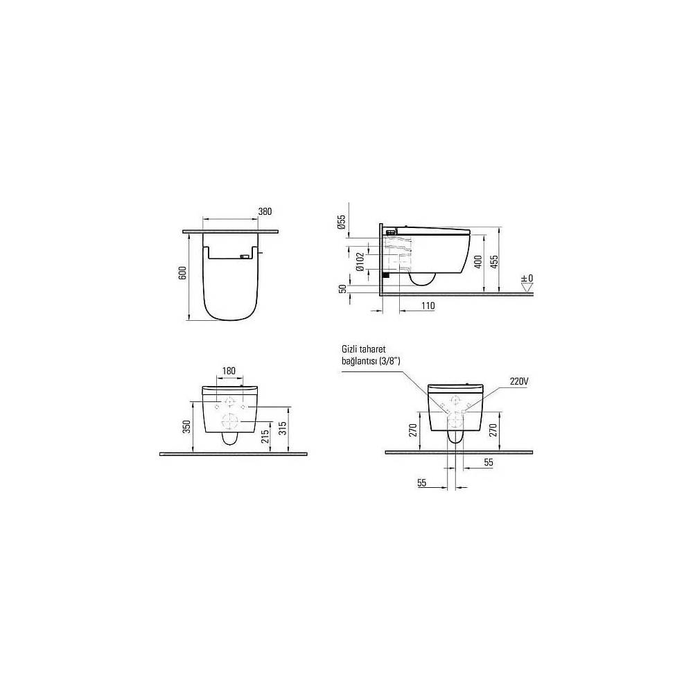 "VitrA" sieninis praustuvas V-Care 5674B003-6103