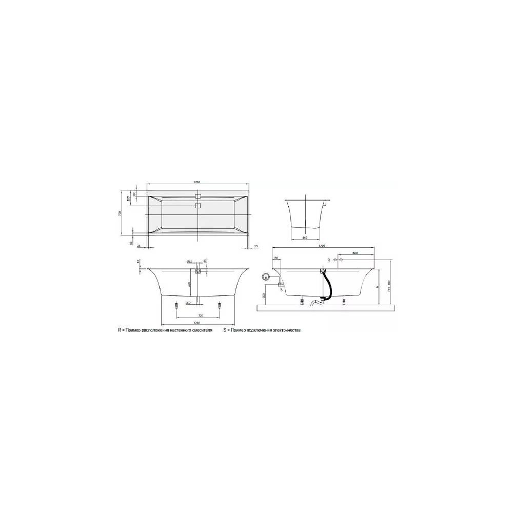 "Villeroy & Boch" akrilinis čiaupas "Squaro Edge 12" UBQ170SQE2DV-01