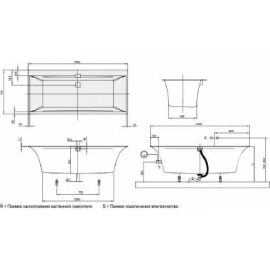 "Villeroy & Boch" akrilinis čiaupas "Squaro Edge 12" UBQ170SQE2DV-01