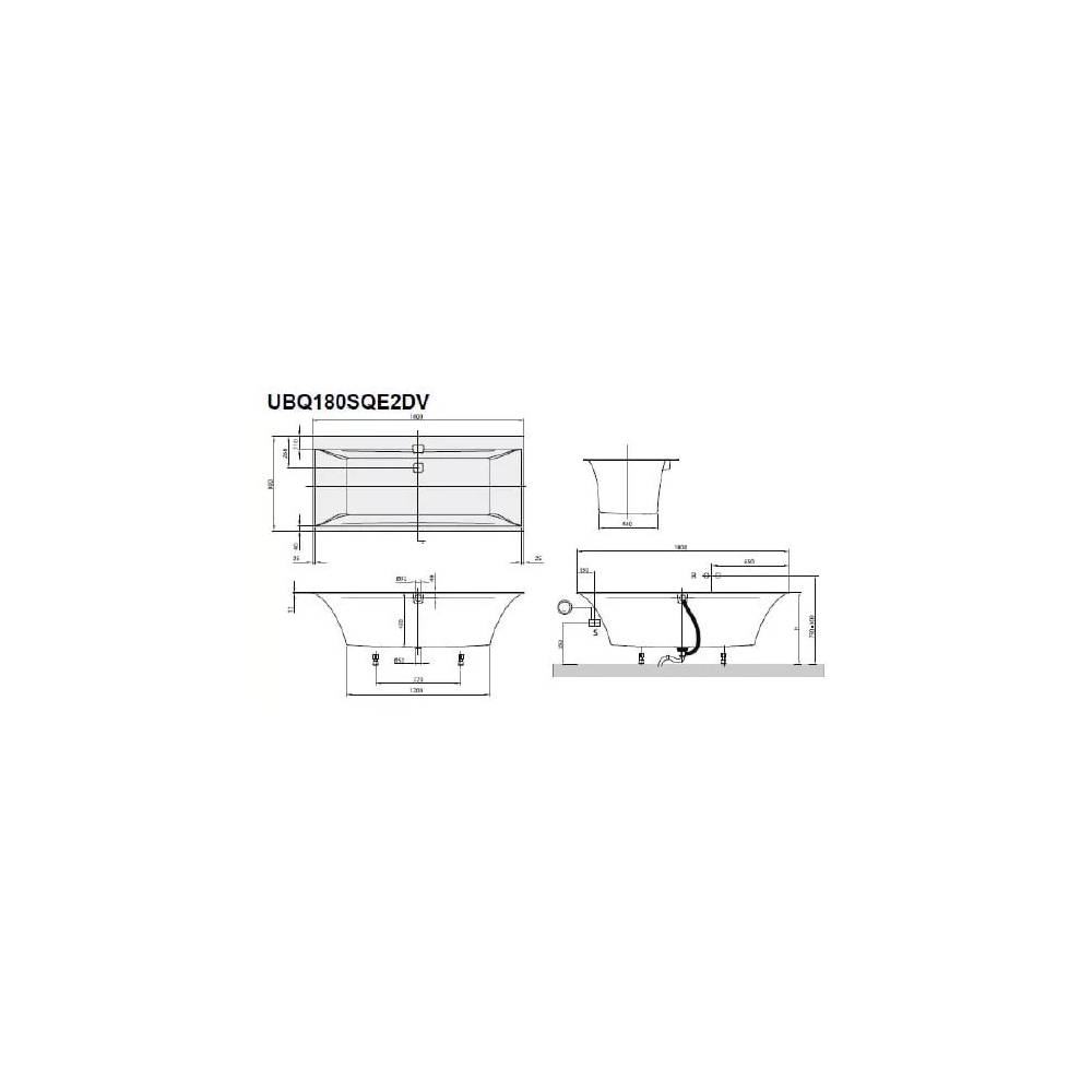 "Villeroy & Boch" akrilinis čiaupas "Squaro Edge 12" UBQ180SQE2DV-01