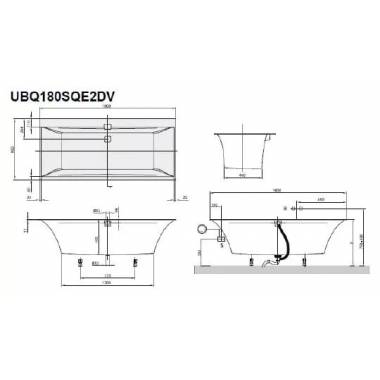 "Villeroy & Boch" akrilinis čiaupas "Squaro Edge 12" UBQ180SQE2DV-01