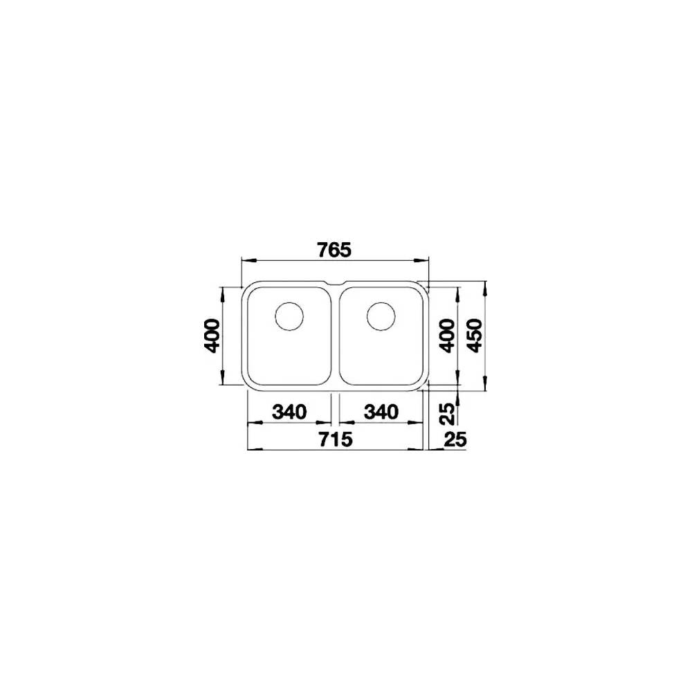 BLANCOSUPRA 340/340 - U CNS 3½" BF o.Afb